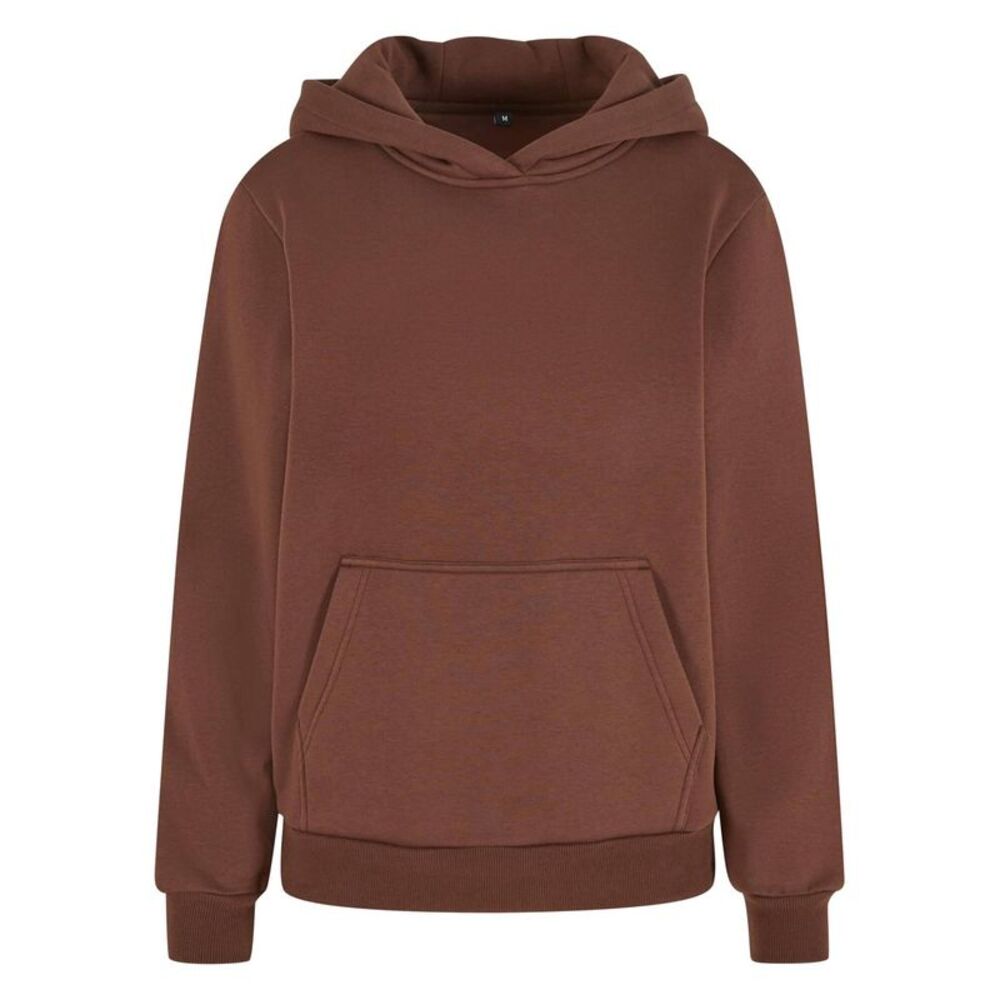 Build Your Brand Womens/Ladies Fluffy Hoodie / Chocolate Brown